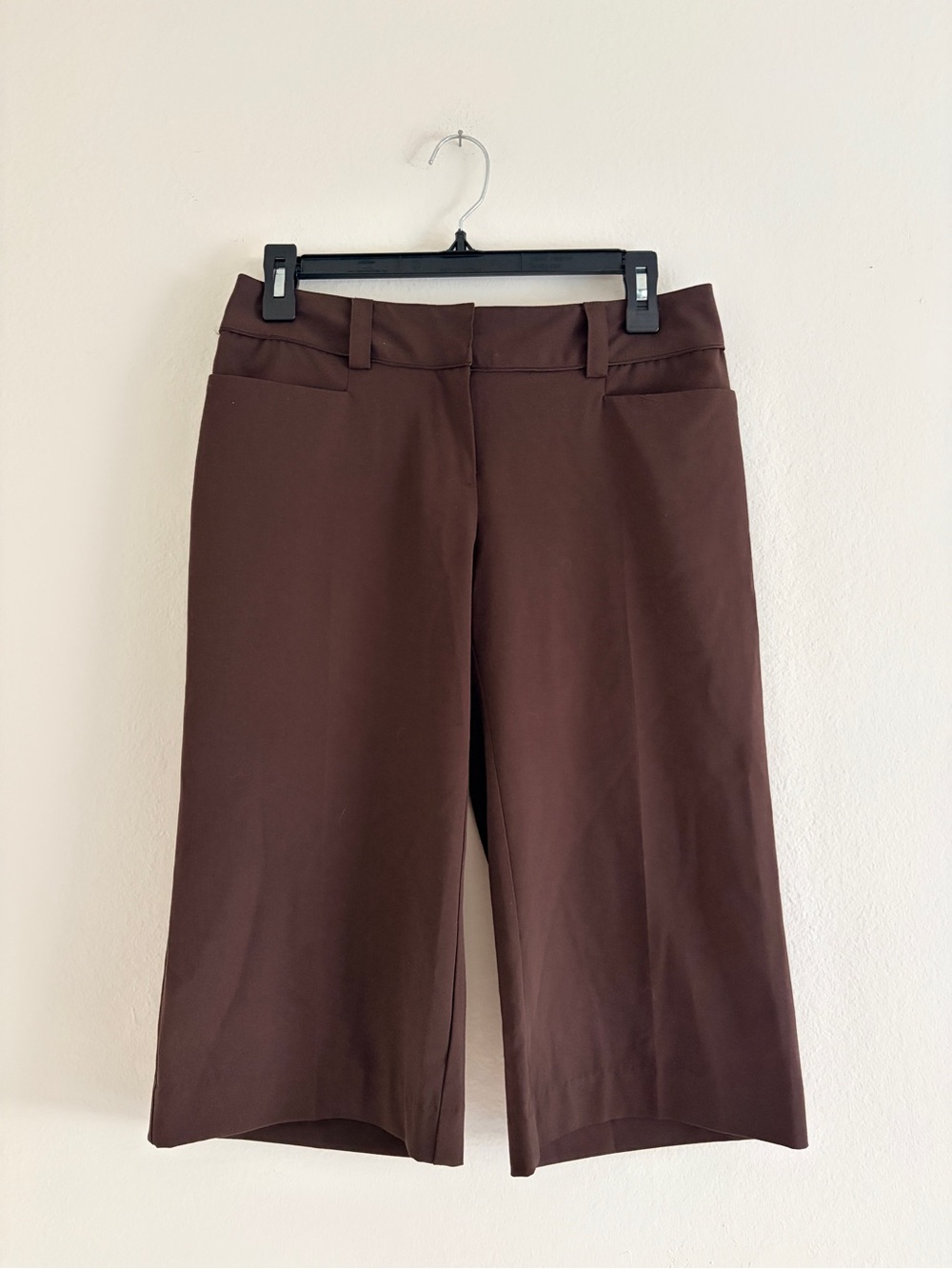 Apt. 9 Women's Cropped Wide-Leg Capris Trousers - Deep Brown NWT